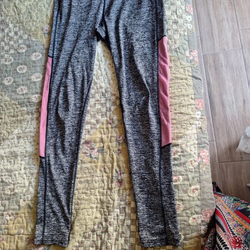 Gym leggings used medium-large grey with orange details