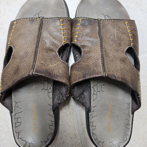 Hush Puppies men's leather slippers size 43 used, brown, anatomical sole