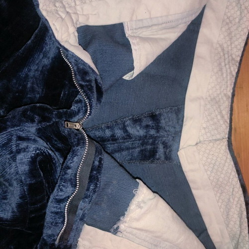 Velvet flare trousers blue used, size XS