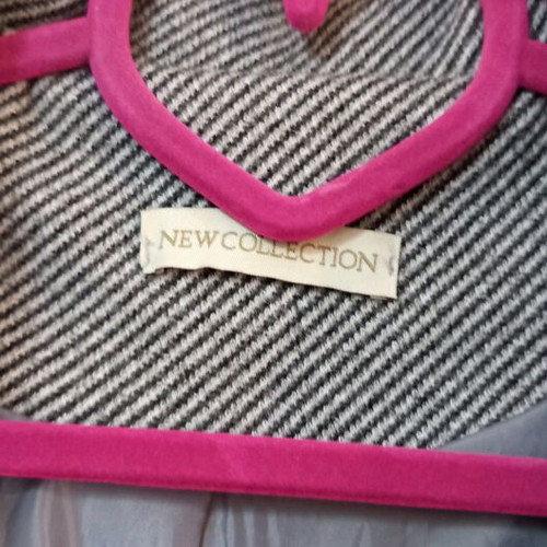 Warm gray coat like new with silver buttons, one size