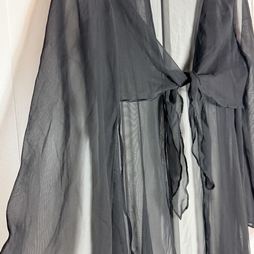 Black cover up caftan for beach, M/L
