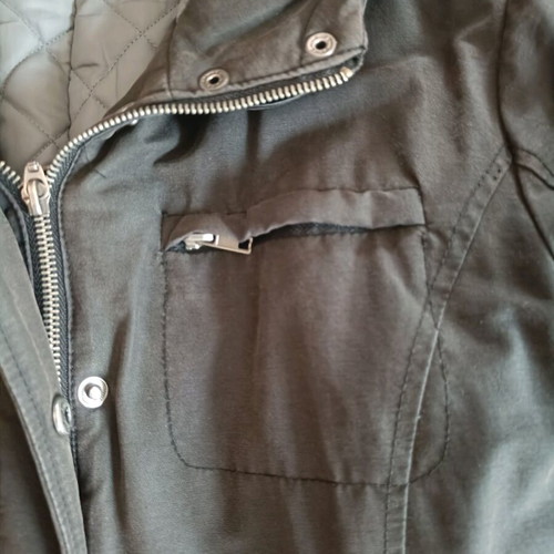 Bershka women's long jacket used, gray, size Medium
