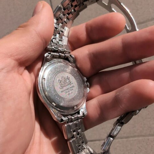 Festina vintage wristwatch with blue sunburst dial