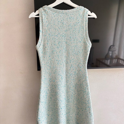 Zara dress like new, mini knit beige with turquoise