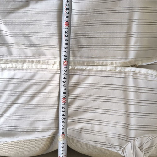 Shirt with zipper new, white elastic fabric with embossed stripes