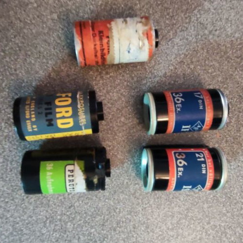 Black and white film pack of 5 used, 1950s–1960s