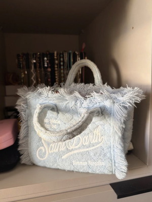 Saint Barth baby blue mini tote bag with strap