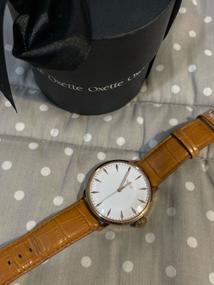 Ρολόι χειρός Oxette μεταχειρισμένο, καφέ και χρυσαφί