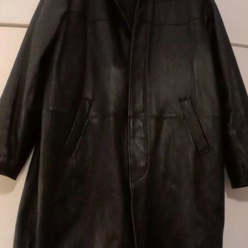 Leather coat black XXL like new