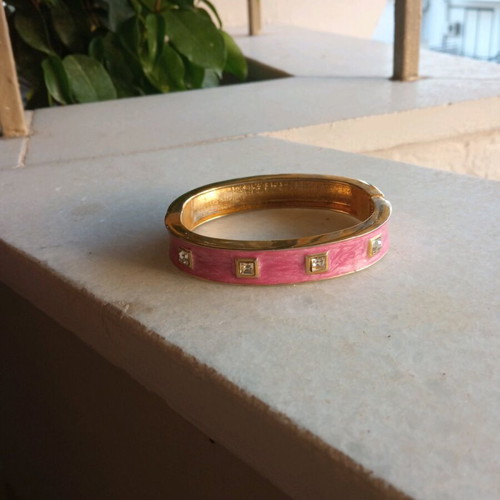 Bracelet set cuff y2k in pink and black like new