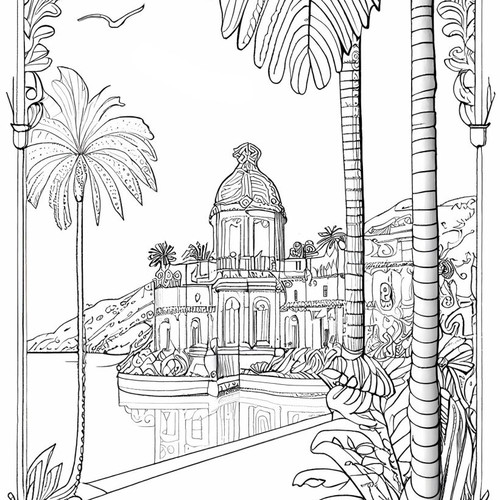 Italy Travel adult coloring book, 75 pages, made to order