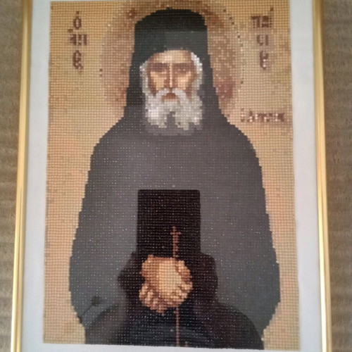 Saint Paisios Diamond Painting with Gold Frame new