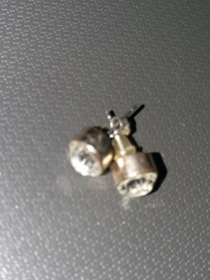 Earrings with iridescent stone in gold color like new