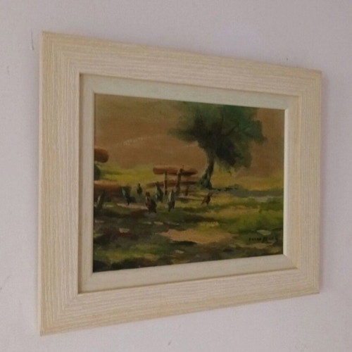 Oil painting signed, used, 36x30 cm with frame