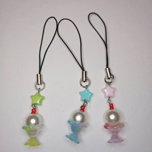 Blue Cream Soda Phone Charm A To Z Greek like new, blue multicolor
