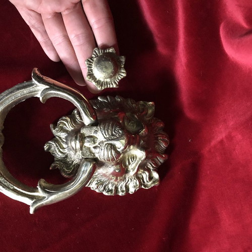 Bronze lion door knocker used