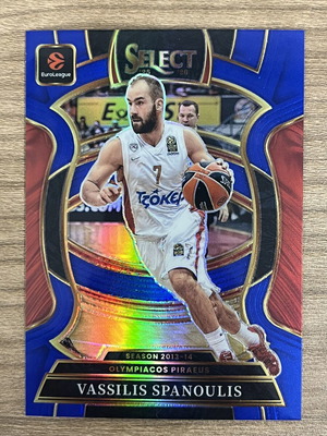 2025-26 Panini Select Euroleague Basketball Vassilis Spanoulis Blue Silver Card like new