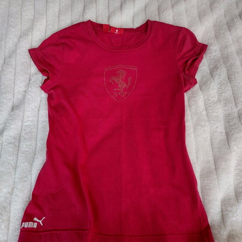 Puma Ferrari women's t-shirt used with crystals and round neckline