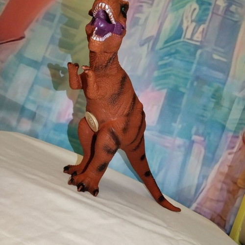 T-Rex brown rubber dinosaur toy, 40 cm