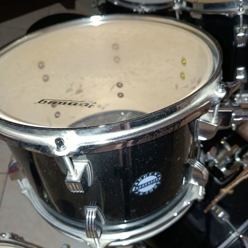 Ludwig drum set used with bass drum, snare, toms and cymbals