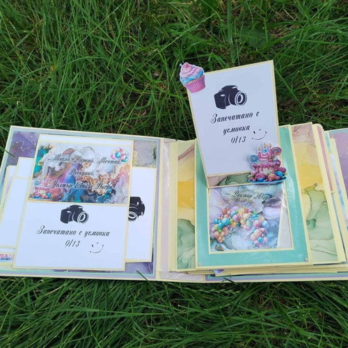 Handmade scrapbook album with pop-up elements "My Unforgettable Birthday" new