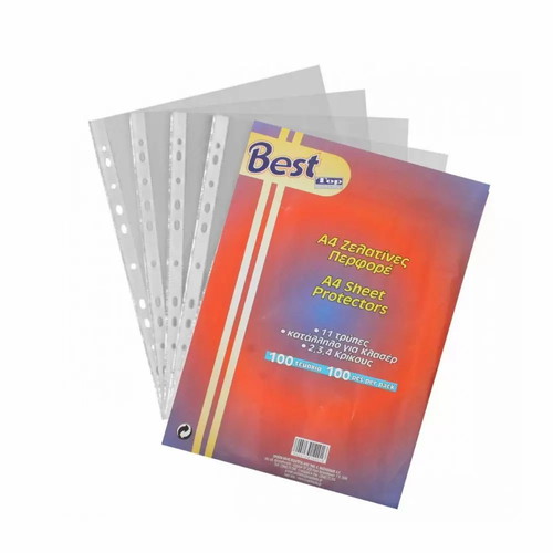 A4 Perforated Sheet Protectors Set 100 Pieces New