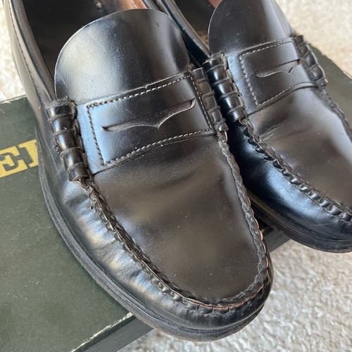 Sebago black leather moccasins used, size 41