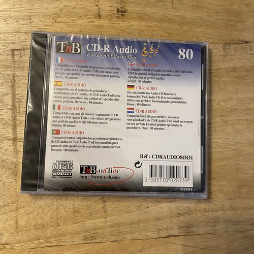 T'nB CD-R Audio 80 Minutes new, sealed for digital recording