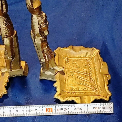 Vintage Metal Ashtrays Egyptian Style Set of 2, like new