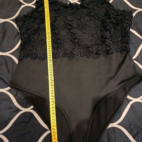 Shein women's bodysuit new, black, with lace and adjustable straps, XXXL