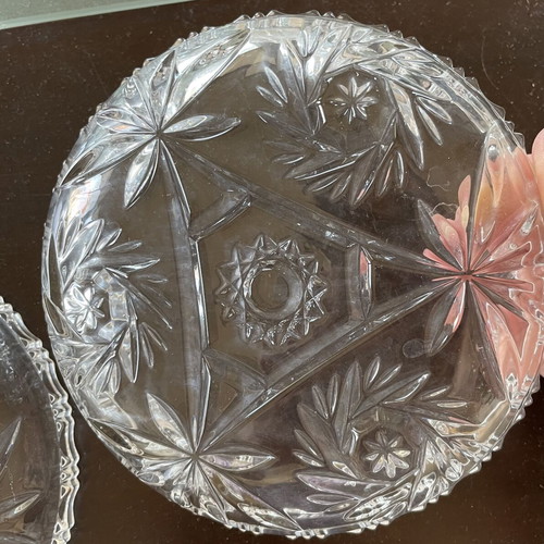 Cut Crystal vintage set of 3 coasters like new