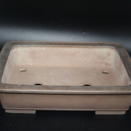 Japanese Tokoname Kisen flowerpot 44.5x33x11 cm used with crack