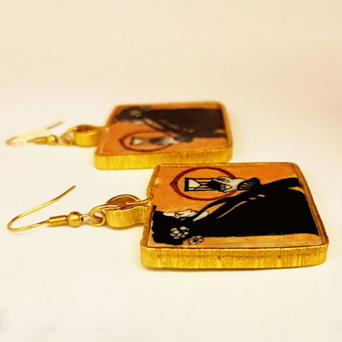 Art Nouveau earrings new, handmade, hypoallergenic by Apefthon