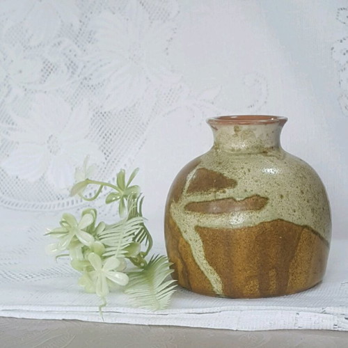 Vintage vase used, stoneware ceramic, handmade