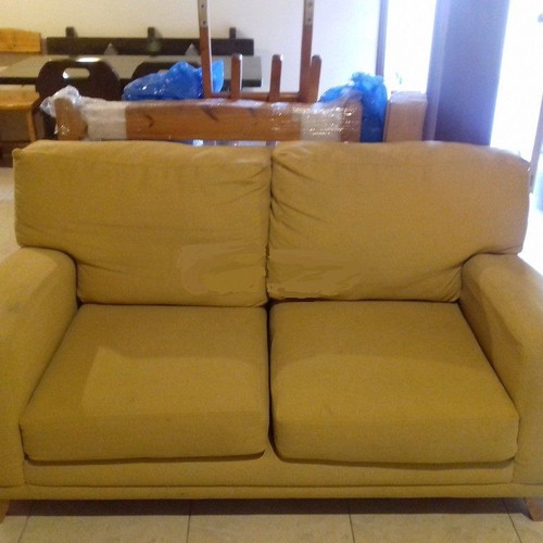 Two-Seater Sofa used, mustard color, 150x80x100 cm