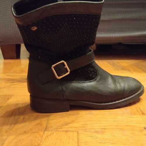 Xti leather black boots for girls size 36