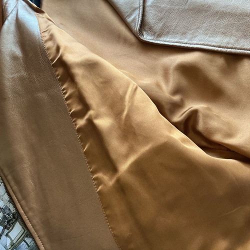 Biker jacket metallic gold like new, lamb leather, size 40