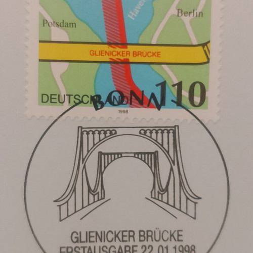 German stamp 1998 with Bonn first day cover, sealed block