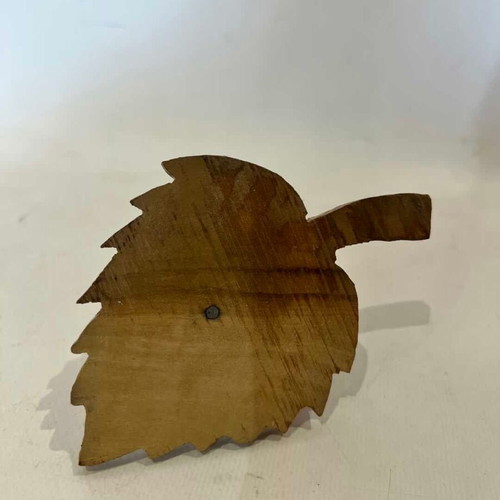 Wooden pear-shaped toothpick holder used from Lesvos 9x13x9 cm