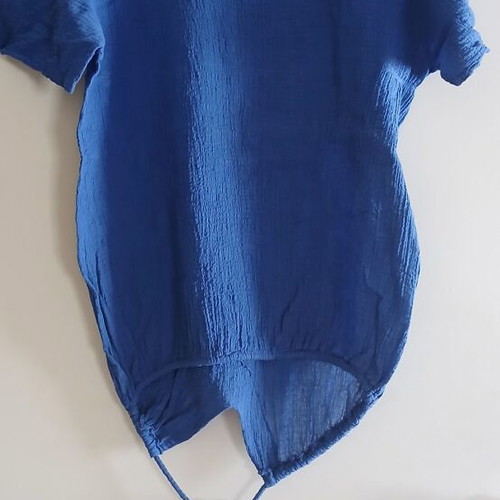 Lightweight asymmetrical blouse, electric blue