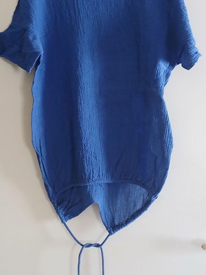 Lightweight asymmetrical blouse, electric blue