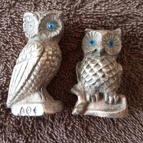 Brass owls like new, set of 2 pieces