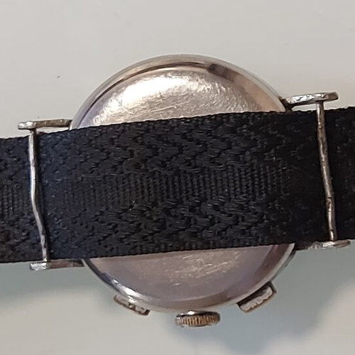 Men's mechanical chronograph watch military steel case 1936, 34mm