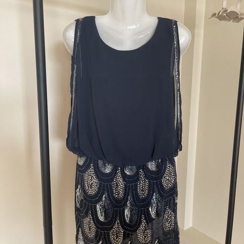 Lace & Beads Dress new, navy blue, size M, sleeveless, evening style