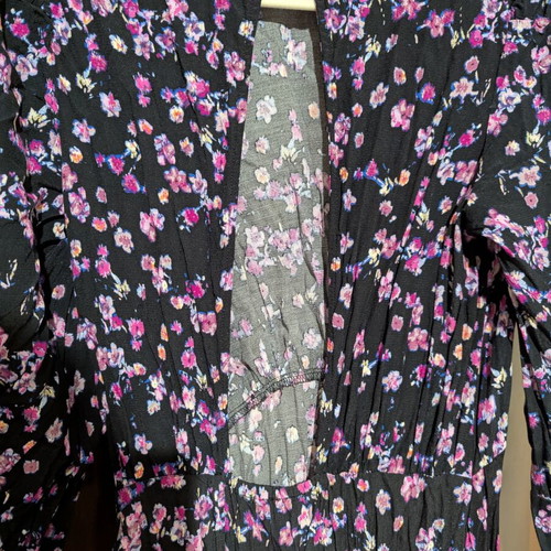 H&M midi dress like new with floral print and puff sleeves size M
