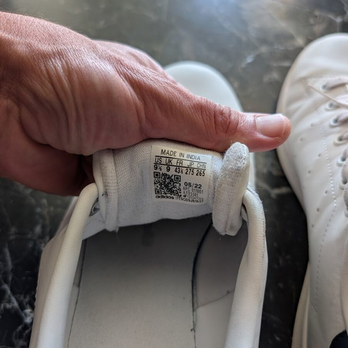 Adidas Stan Smith sneakers size 43.5 used, white and blue