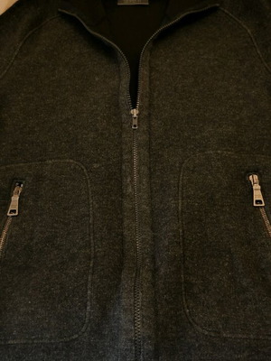 Prada black wool cashmere cardigan size 54 like new