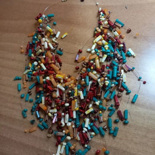 Handmade necklace like new, multicolored