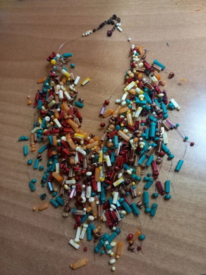 Handmade necklace like new, multicolored