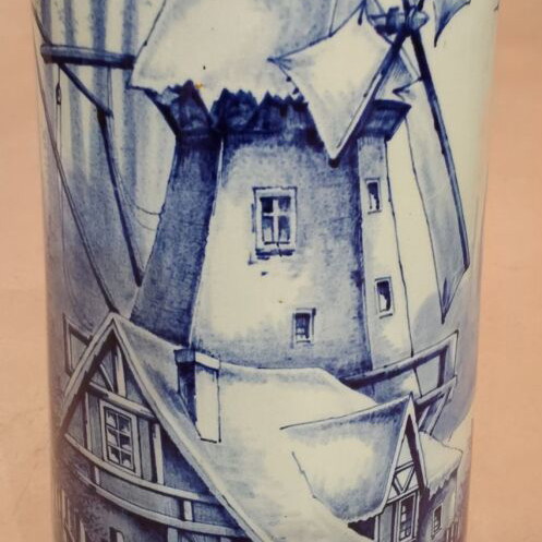 Porcelain pitcher Delft de Wasmuel used, hand-painted, Belgian